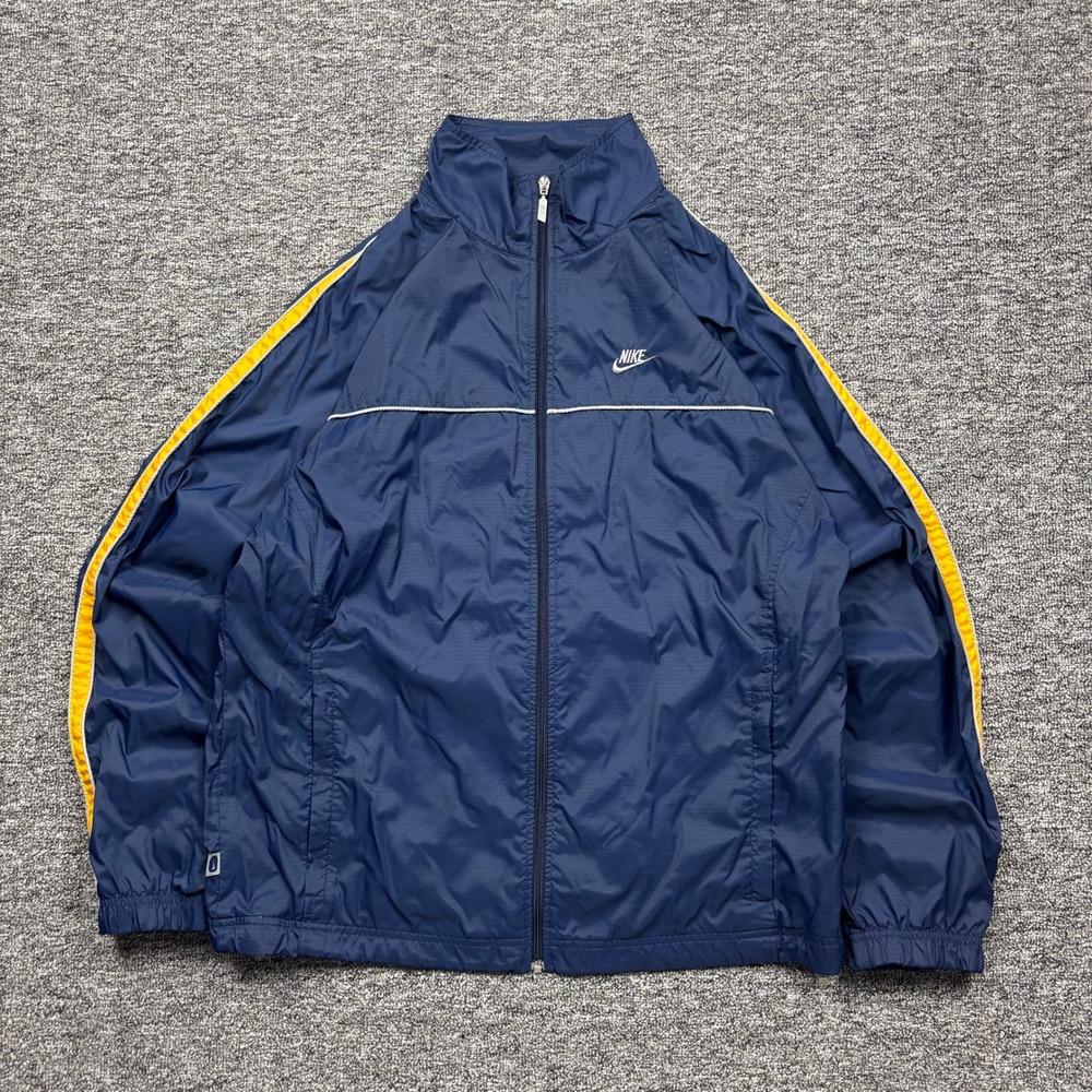 Vintage Y2K Nike Windbreaker Track Jacket Navy Blue Mens Size Men's Large